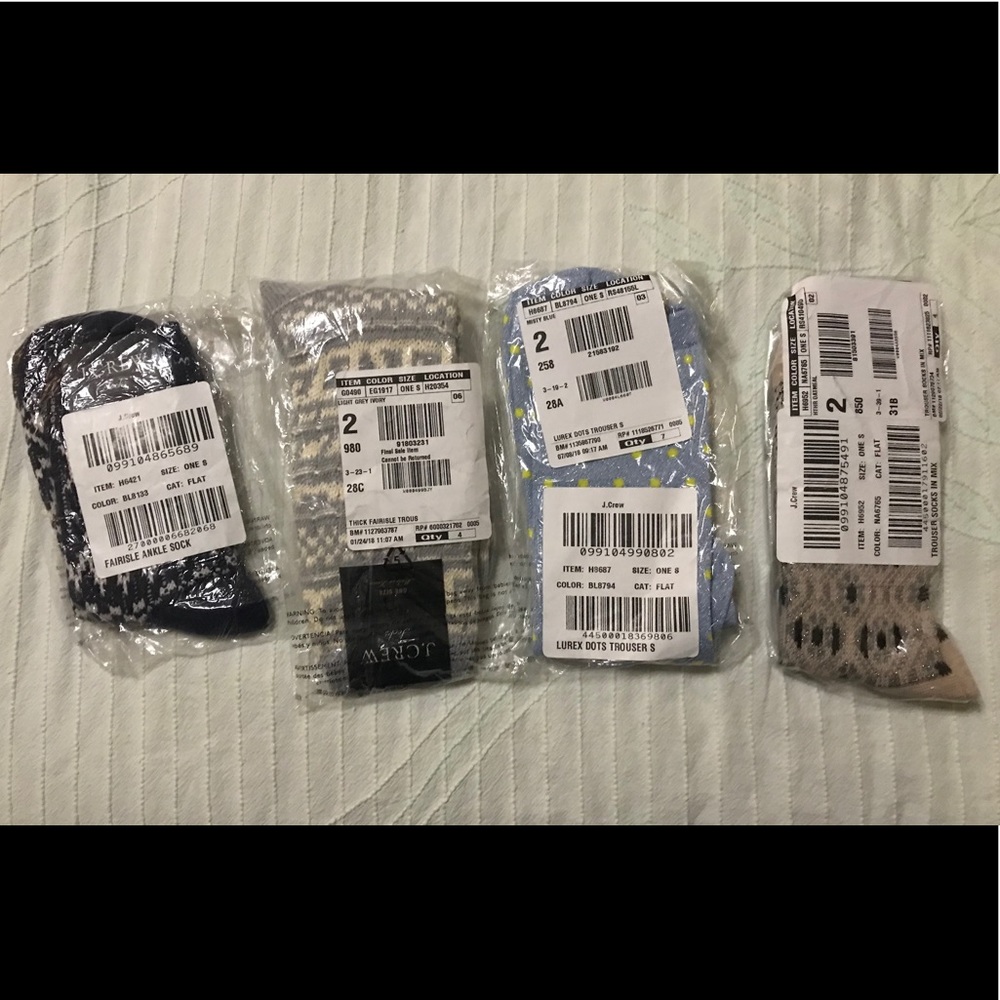 Bundle of 4 J.Crew Socks Womens One Size NWT - Picture 2 of 6